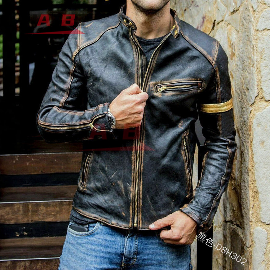 Gearx Motorcycle Jacket - Мотоциклетная кожаная куртка в стиле ретро,
